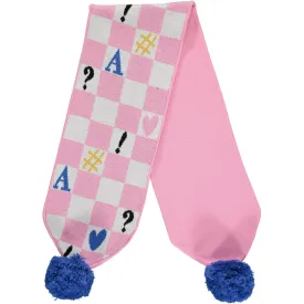 A DEE - Gazette Symbol Knitted Scarf - Pink Candy