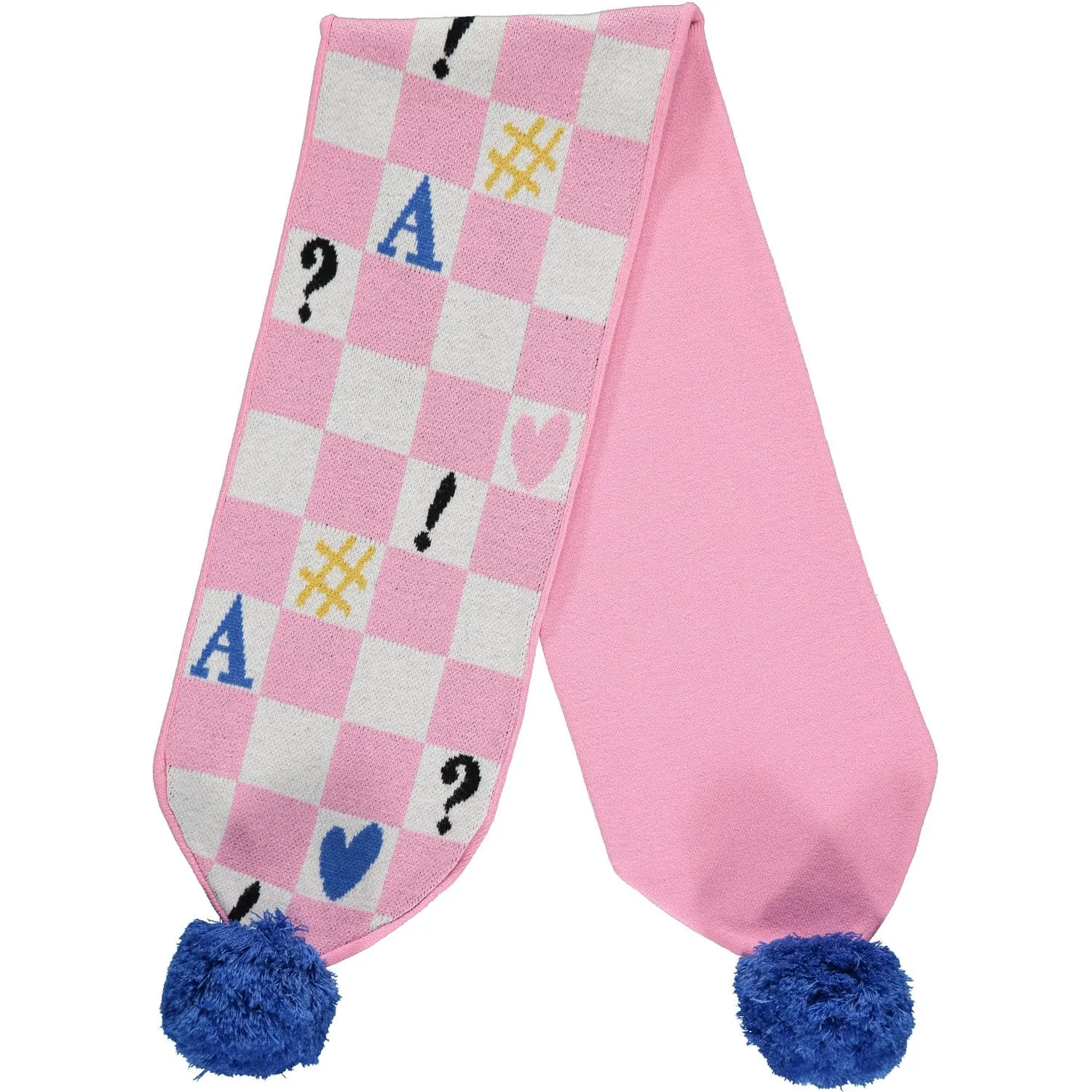 A DEE - Gazette Symbol Knitted Scarf - Pink Candy