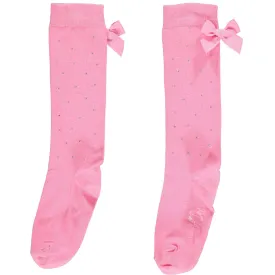 A DEE - Sparkle Knee High Socks - Pink