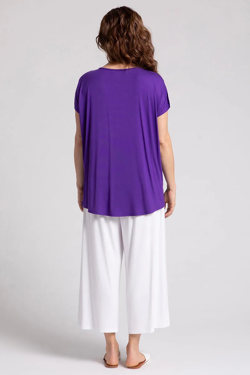 Bamboo V-Neck Slit Sleeve Top | Violet