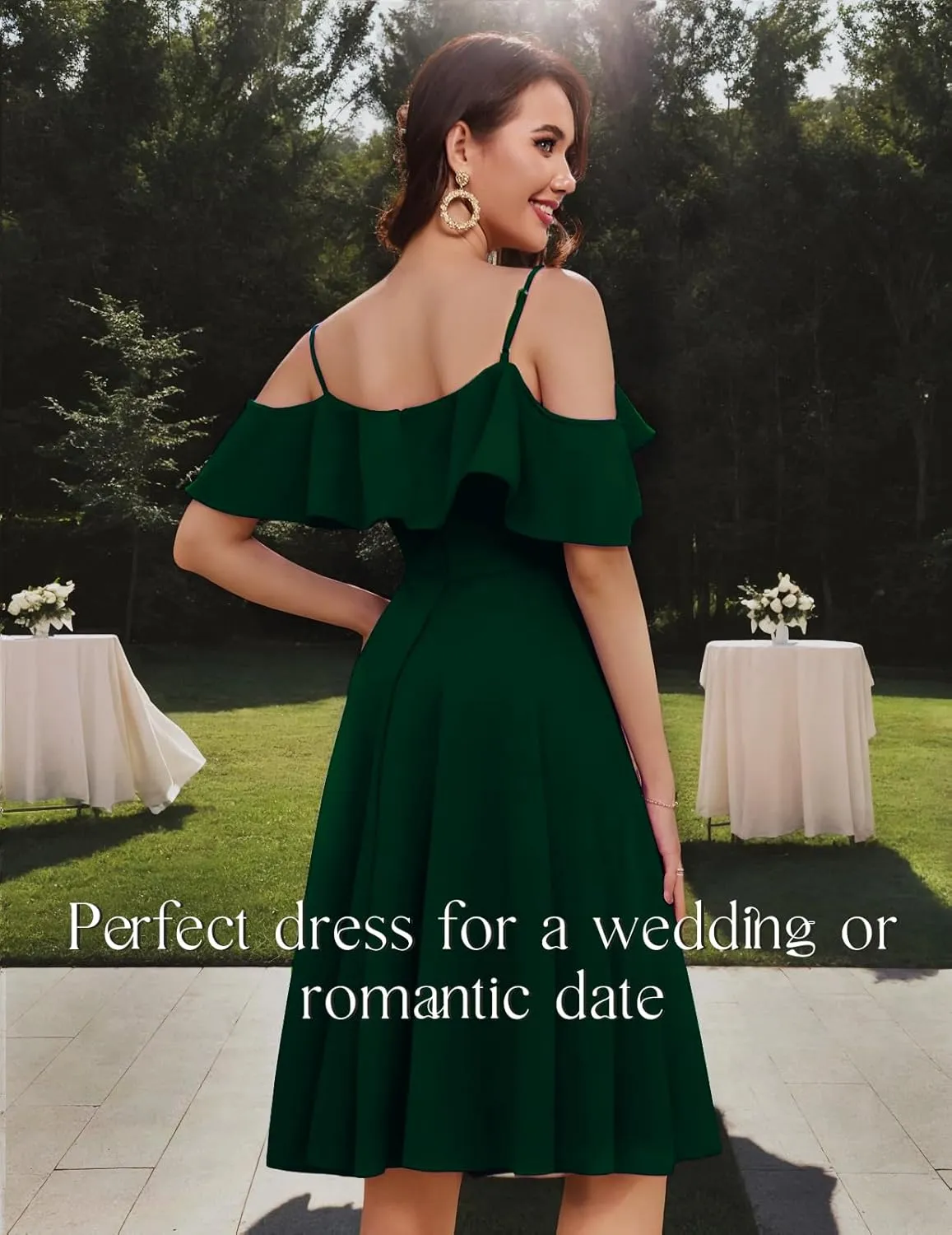 Bbonlinedress Womens Off Shoulder Summer Wedding Guest Dress Formal Cocktail Prom Graduation Homecoming A-line Midi Dress