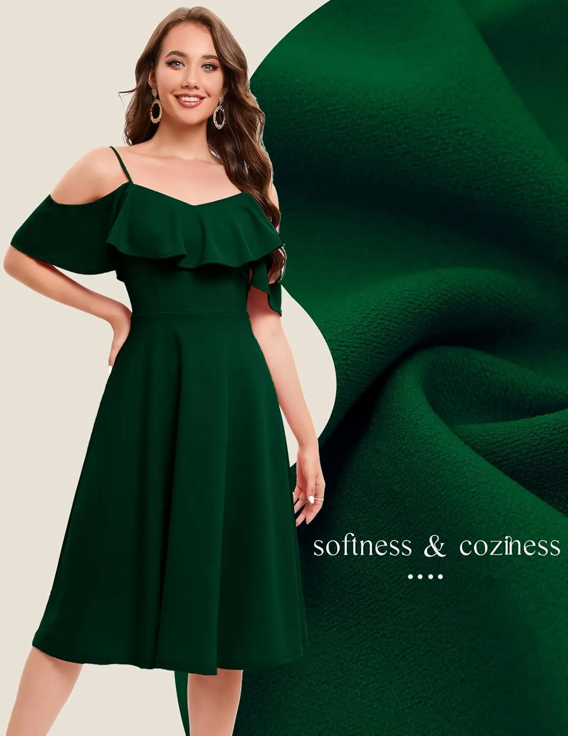 Bbonlinedress Womens Off Shoulder Summer Wedding Guest Dress Formal Cocktail Prom Graduation Homecoming A-line Midi Dress