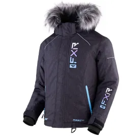 FXR  Child Fresh Snowmobile Jacket HydrX Winter Black Heather Sky Lilac Fade