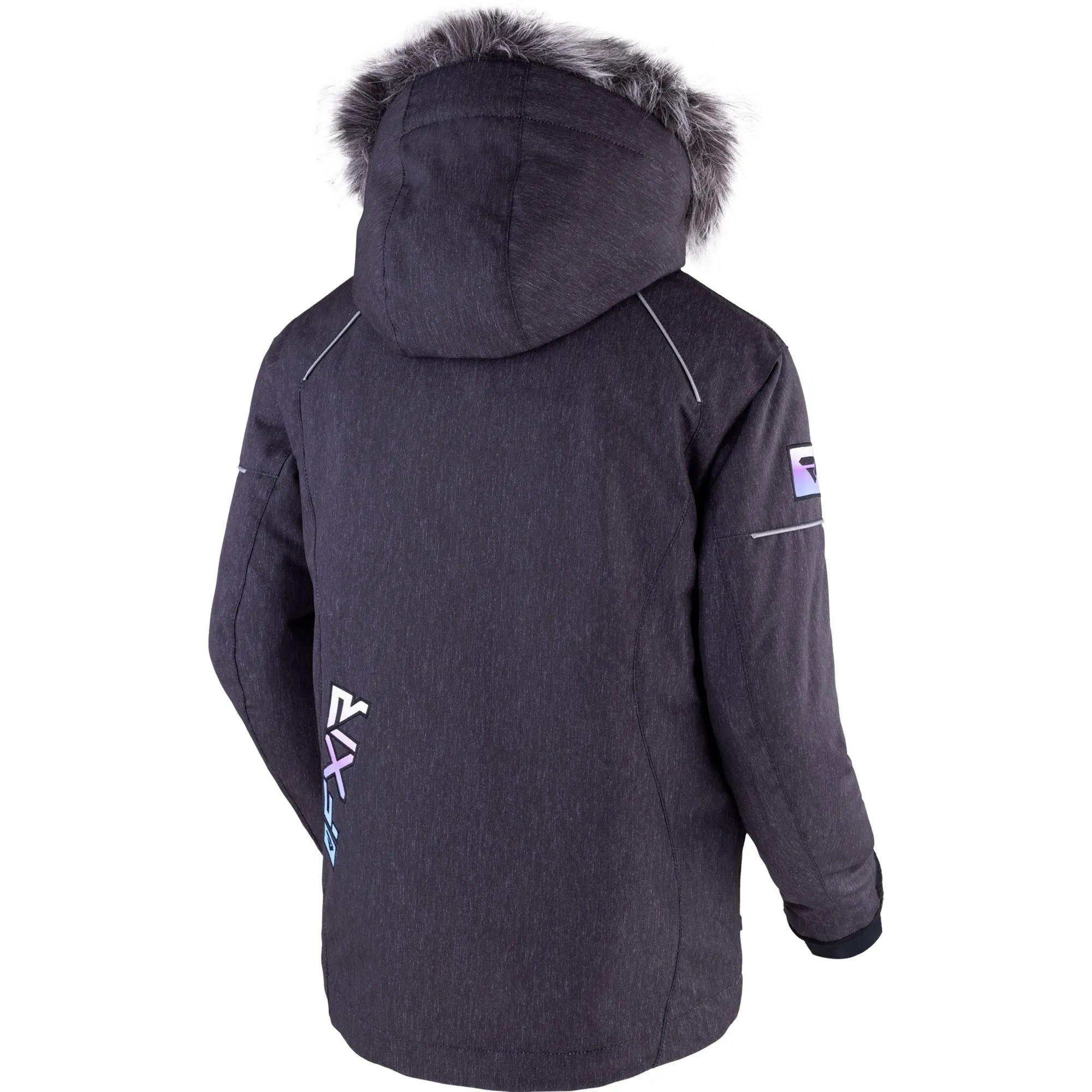 FXR  Child Fresh Snowmobile Jacket HydrX Winter Black Heather Sky Lilac Fade