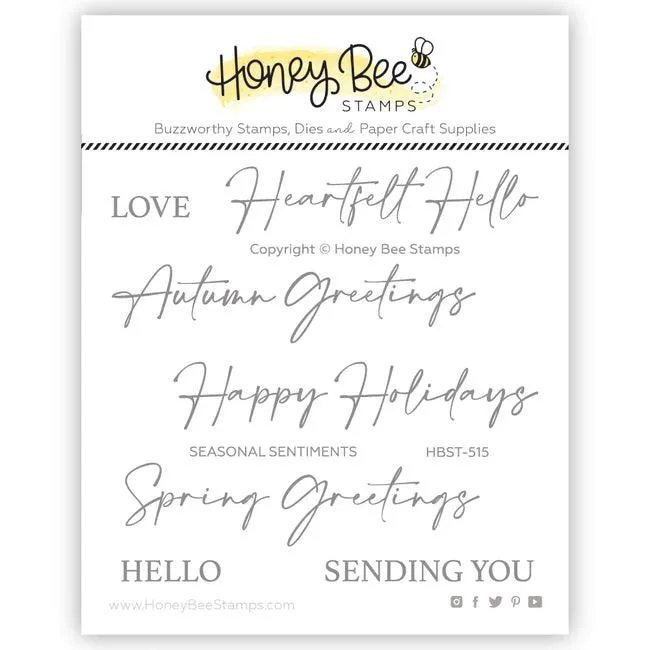 Honey Bee Stamps - Clear Stamps - Seasonal Sentiments