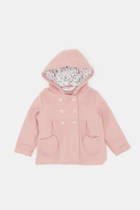 Infant Girls Pink Melton Coat
