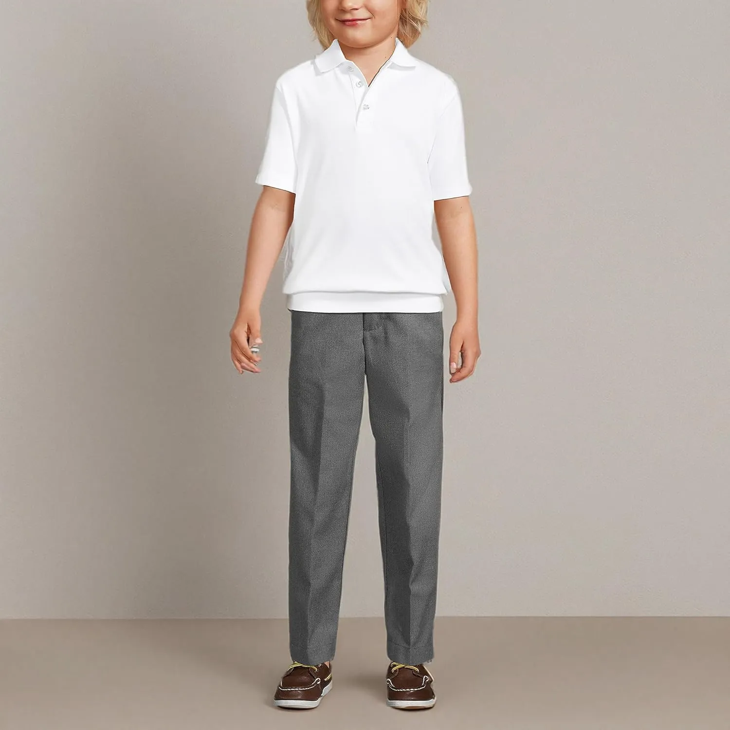 Lands' End School Uniform Big Kids Short Sleeve Banded Bottom Polo Shirt