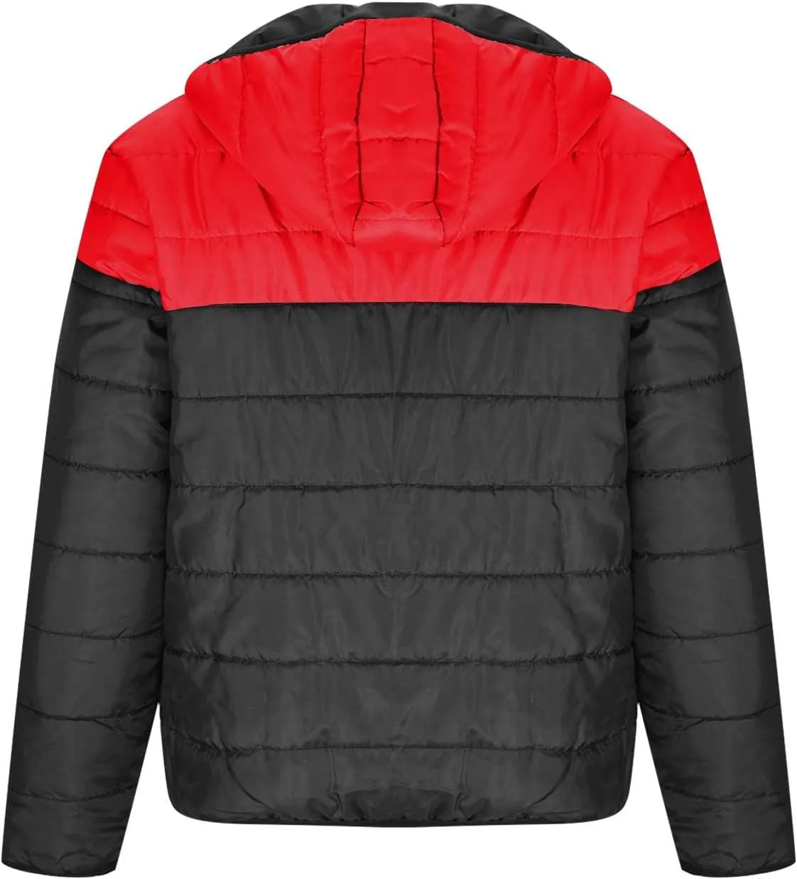 Mens Color Block Puffer Jacket Lightweight Packable Down Coat Zip up Quilted Jacket Padded Insulated Coat Winter Coats