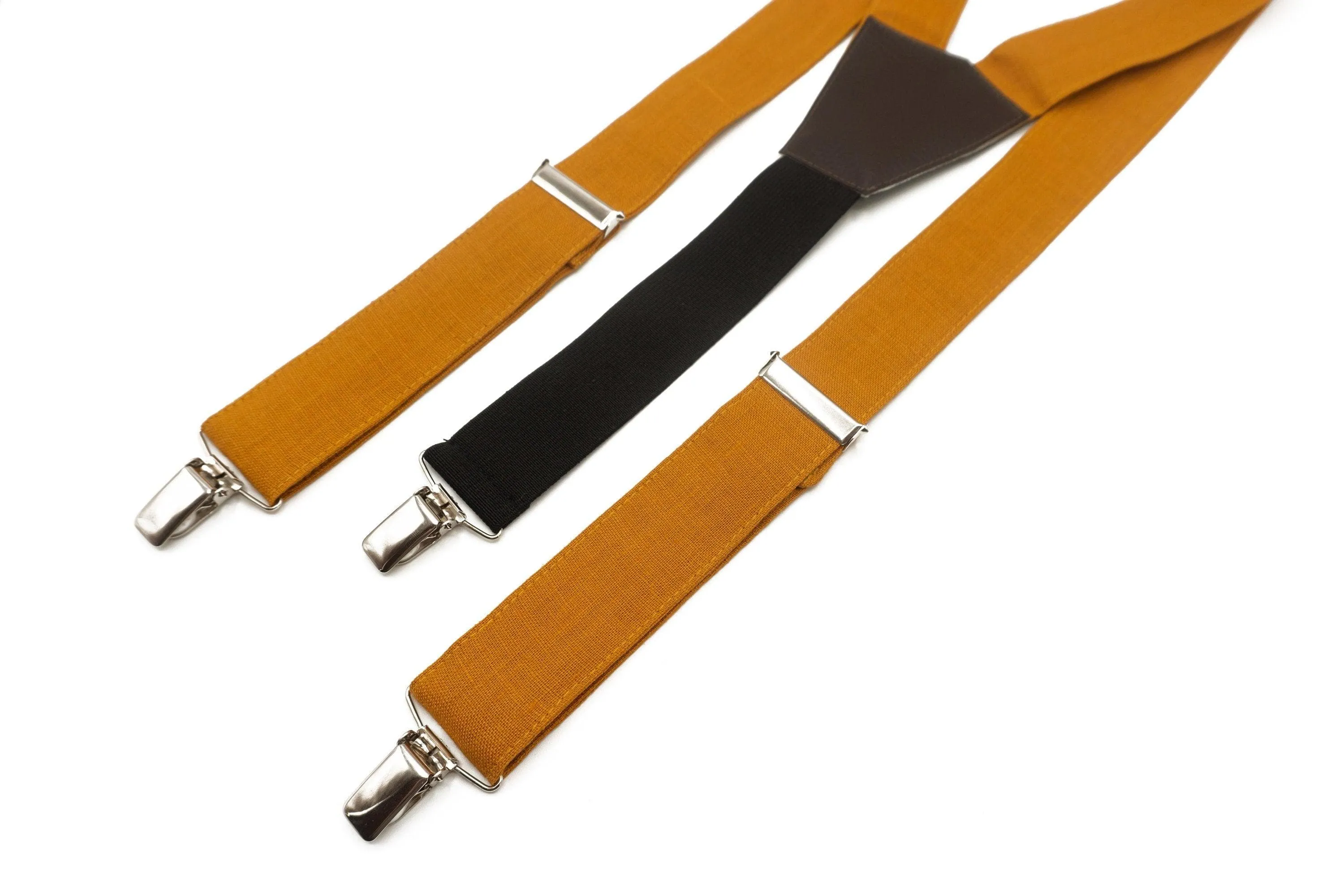 Mustard Bow Tie and Suspender Set for Boys and Men - Add a Pop of Color to Your Outfit