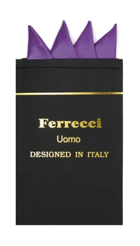 Pre-Folded Microfiber Purple Handkerchief Pocket Square