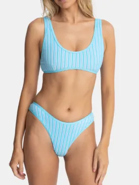 RHYTHM WOMEN'S TERRY SANDS STRIPE SURF CROP TOP