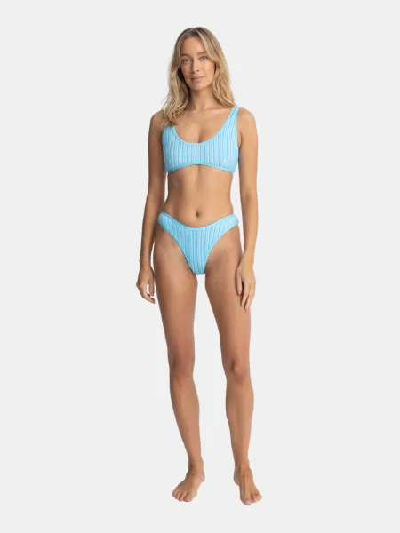RHYTHM WOMEN'S TERRY SANDS STRIPE SURF CROP TOP