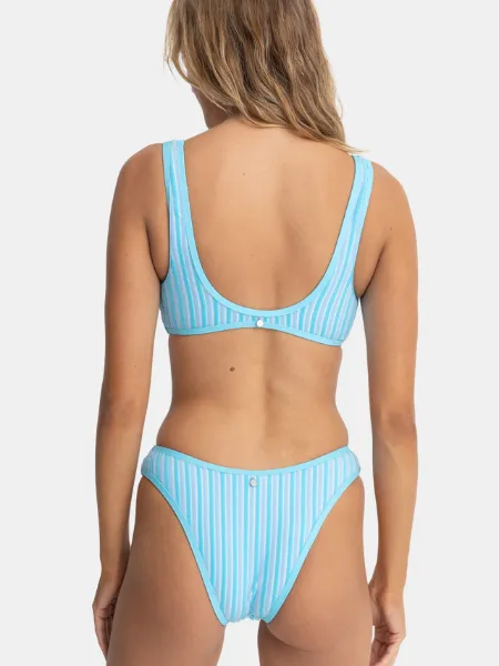 RHYTHM WOMEN'S TERRY SANDS STRIPE SURF CROP TOP