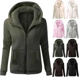 Sherpa Jacket Women Lightweight Fleece Zip Up Hoodie Jackets Casual Cozy Soft Fluffy Fuzzy Sweater Coats with Pockets