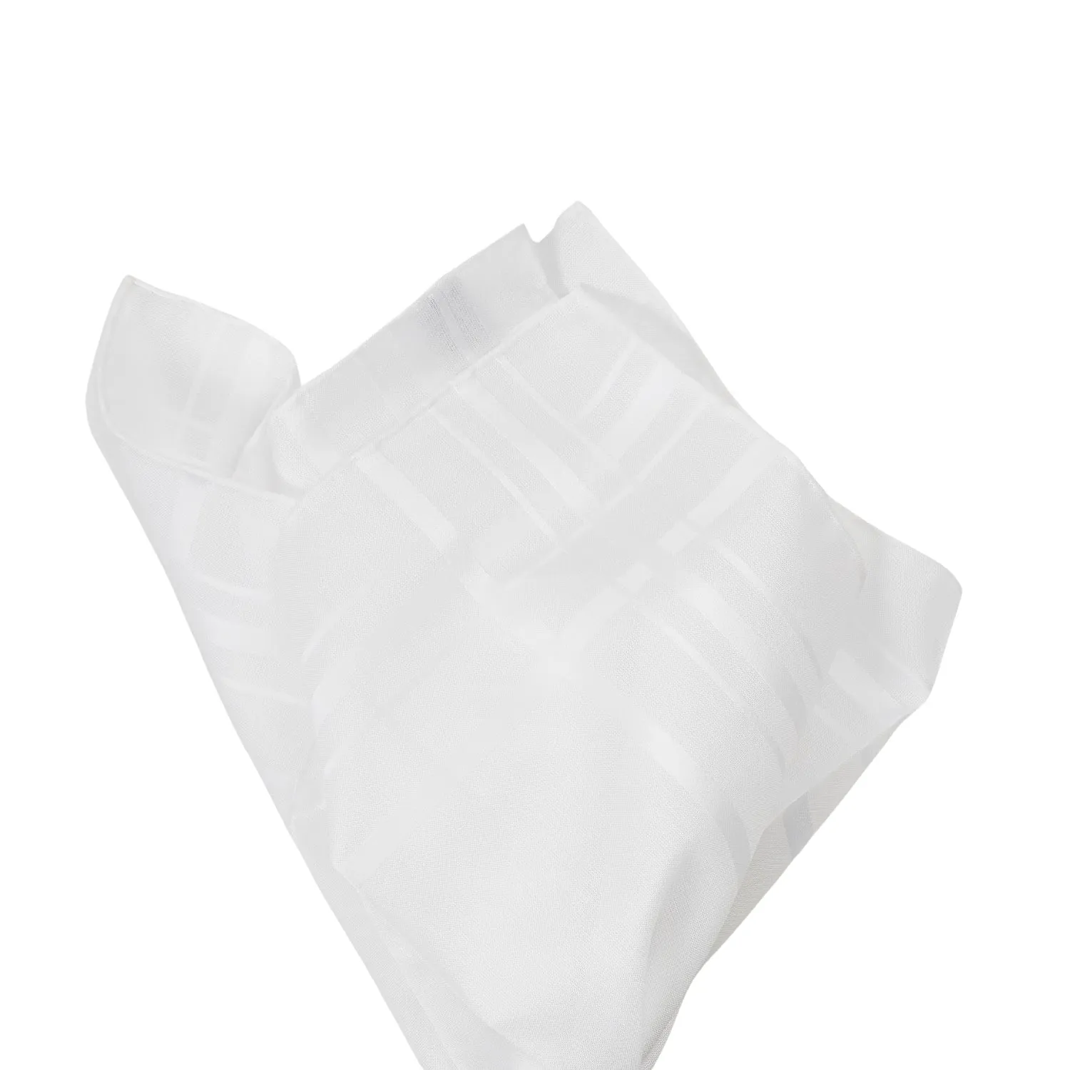 Simonnot Godard White Sonate Cotton Pocket Square