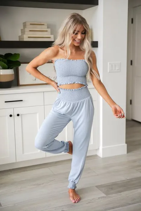 Smocked Top and Jogger Set