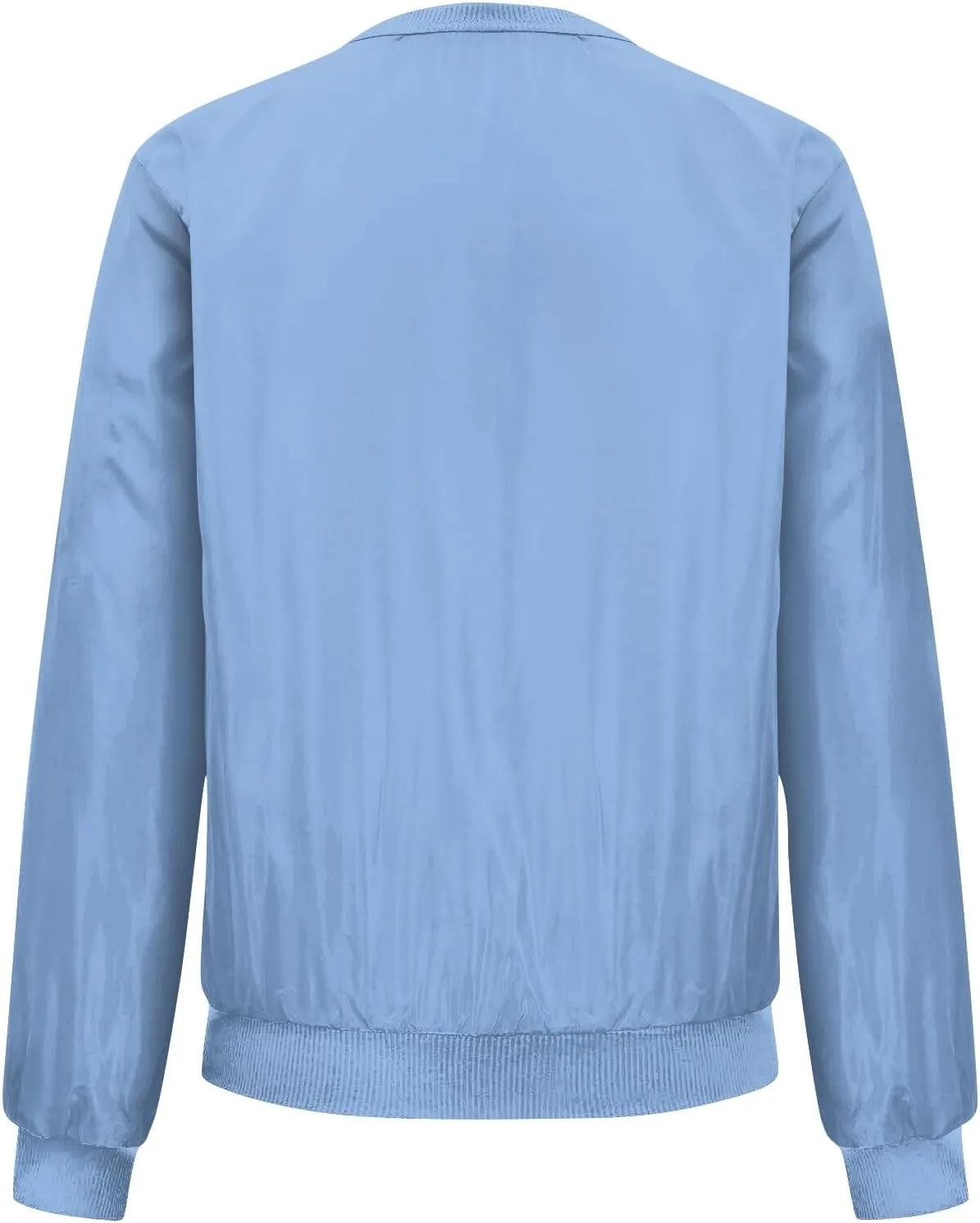 Women's Bomber Jacket Casual Coat Zip Up Outerwear Windbreaker with Pockets