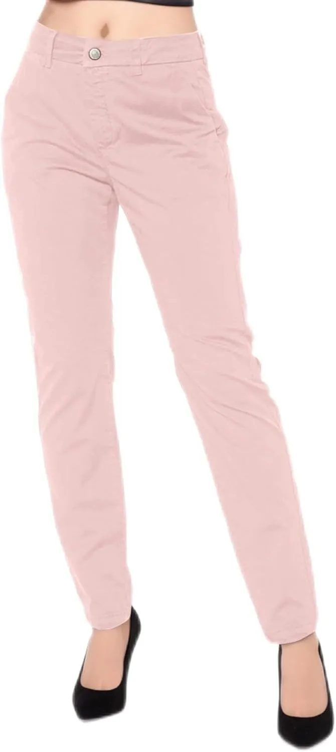 Womens Work Pants Casual Daily Straight Leg Skinny Slim Pants High Waisted Zipper Button Trousers for Business Slacks