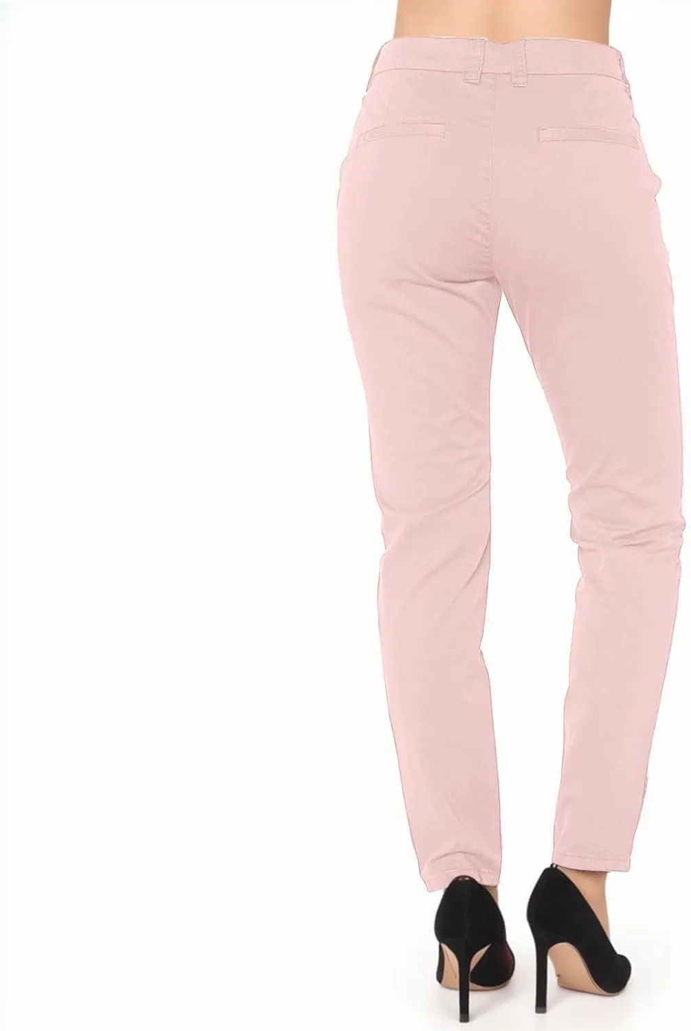 Womens Work Pants Casual Daily Straight Leg Skinny Slim Pants High Waisted Zipper Button Trousers for Business Slacks